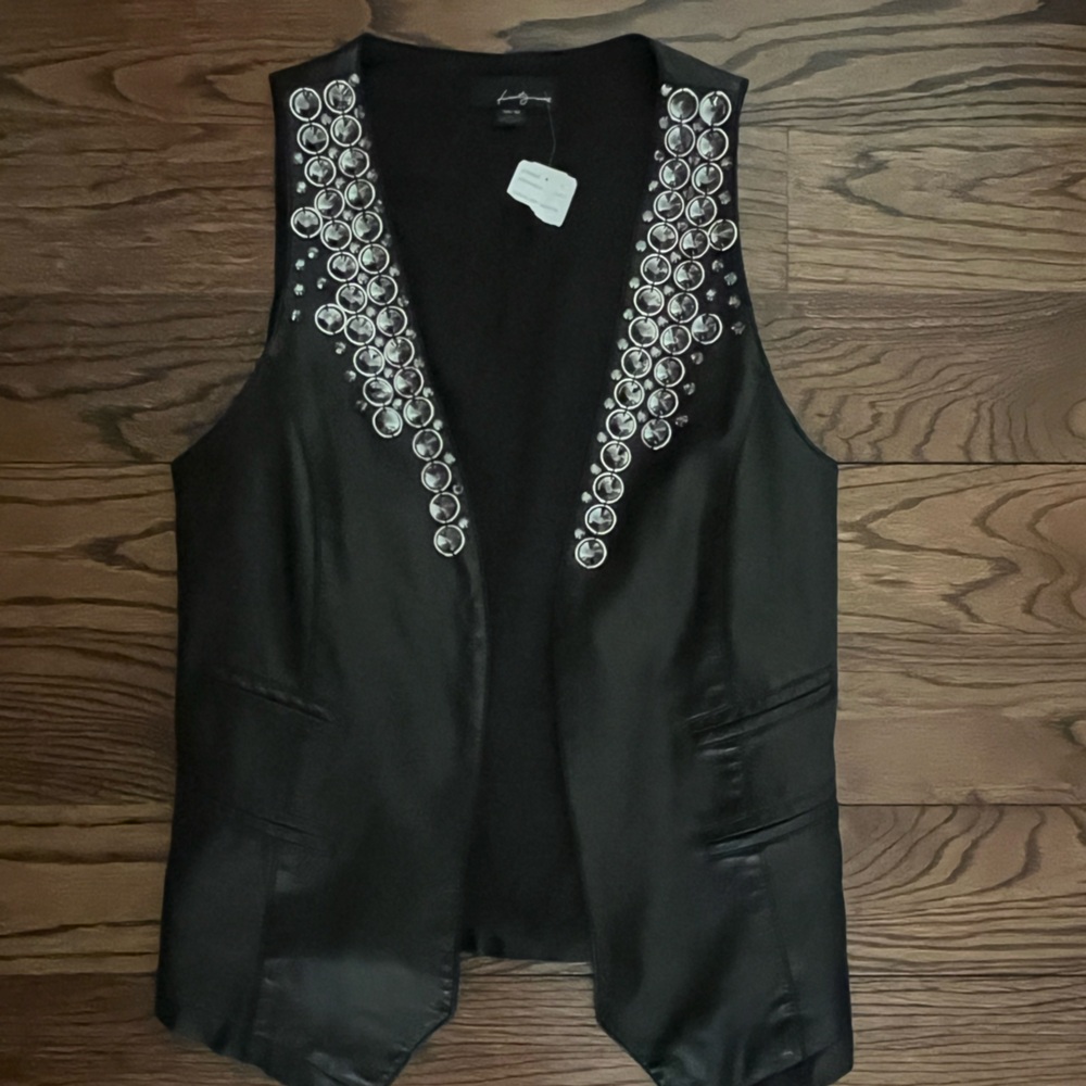 Black Vest with Silver Embellishments